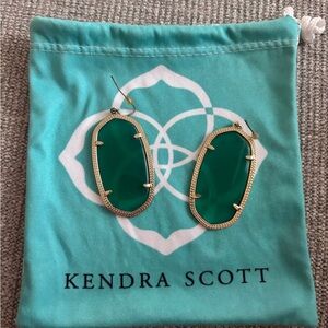 Kendra Scott Green and Gold Earrings